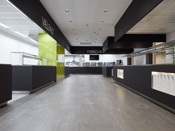 cantine, points de distribution, équipement revêtement de sol norament arago