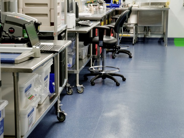 Biopharmaceutical Manufacturing Facility after refurbishment with nora flooring